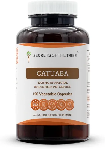 Miniatura 6 de Secrets of the Tribe Catuaba 60 cápsulas, 1000 mg, corteza seca de erythroxylum catuaba silvestre (60 cápsulas)