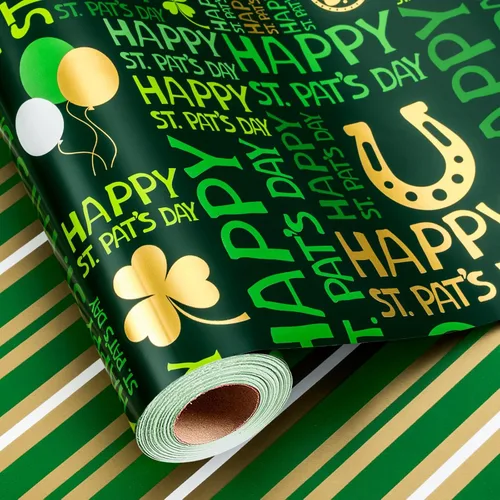 Miniatura 43 de Burymento Papel de regalo de animales, diseño reversible de lunares, envoltura de regalo para baby shower, cumpleaños, San Valentín, día