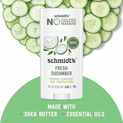 Miniatura 3 de Schmidt's - Desodorante natural unisex Fresh Cucumber, sin aluminio, sin olores por 24 h, certificado como natural, vegano y libre de crueldad