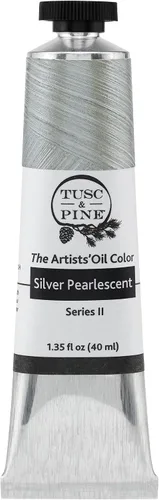 Tusc & Pine Pintura al óleo Artist – Silver Pearlescent, 1.4 fl oz, sin amarilleo, consistencia rica y cremosa, carga máxima de pigmento, pinturas