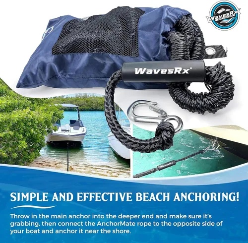 Miniatura 2 de AnchorMate - Cuerda elástica de anclaje que se estira para absorber las olas y las ráfagas de viento y evita que el ancla se desaloje Ata, amarre