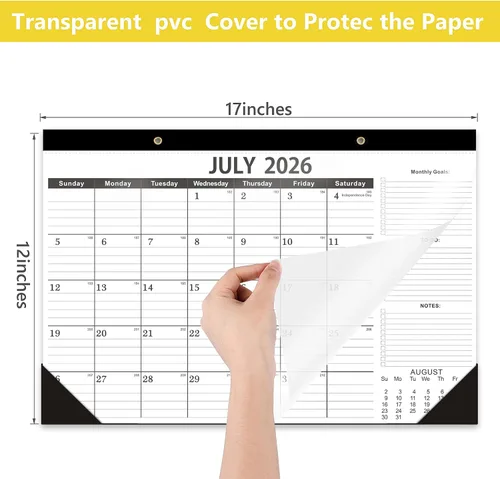 Miniatura 2 de Calendario de escritorio 2025-2026 -18 meses-julio 2025 a diciembre 2026, calendario de escritorio 2025, 12 x 17 pulgadas, calendario 2025-2026