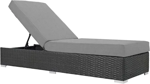 Miniatura 8 de Modway Sojourn - Tumbona doble de mimbre para patio al aire libre, color beige chocolate