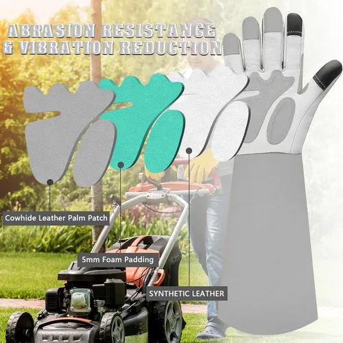 Miniatura 3 de Guantes largos de jardinería para mujeres/hombres, guantes de poda de rosas a prueba de espinas, guantelete resistente, el mejor regalo de jardín
