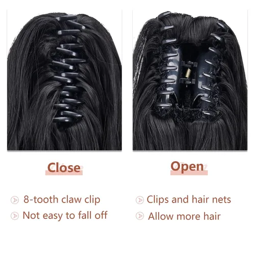Miniatura 17 de Extensiones de cola de caballo de cabello rubio, extensiones de cola de caballo para mujer, pinza de extensiones de cabello rizado de 12 pulgadas