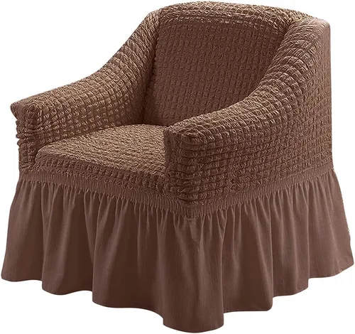 Miniatura 12 de Jeloris Funda Protectora Elástica para Sofá de Dos Plazas de Fácil Ajuste con Falda, Protector de Muebles Universal Duradero Lavable de Alta Beige