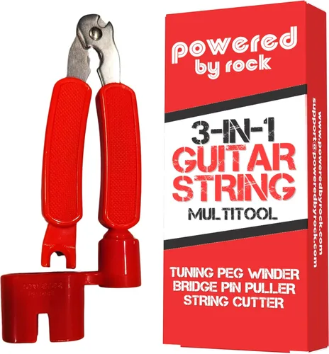 Enrollador de cuerdas de guitarra, cortador de cuerdas y extractor de pasadores de puente, herramienta de guitarra 3 en 1 para guitarras acústicas y