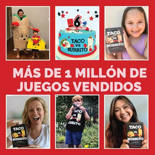 Miniatura 4 de Taco vs Burrito - El Juego de Cartas Sorprendentemente Estratégico y Extremadamente Popular Creado por un Niño de 7 Años - 5 Maneras de Jugar - Un