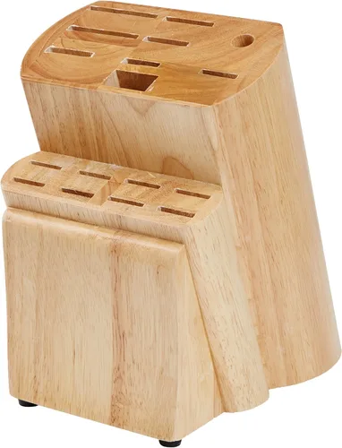 Miniatura 7 de Amazon Basics Juego de 18 piezas de cuchillos de acero inoxidable con alto contenido de carbono premium con bloque de cuchillos de madera de pino