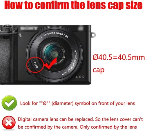 Miniatura 3 de [Paquete de 2] Tapa de lente a6300 para Sony A6400 A6300 A6100 A6000 con lente E-Mount 0.630-1.969 in, para lente Nikon 1 de 0.394-1.181 in