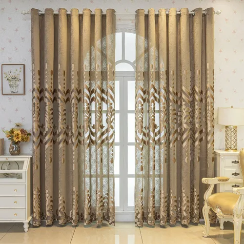 Miniatura 20 de VOGOL Cortinas/Cortinajes/Paneles/Tratamientos Personalizados Simples de Chenilla Jacquard Opacas Elegancia para Ventana para Dormitorio Sala
