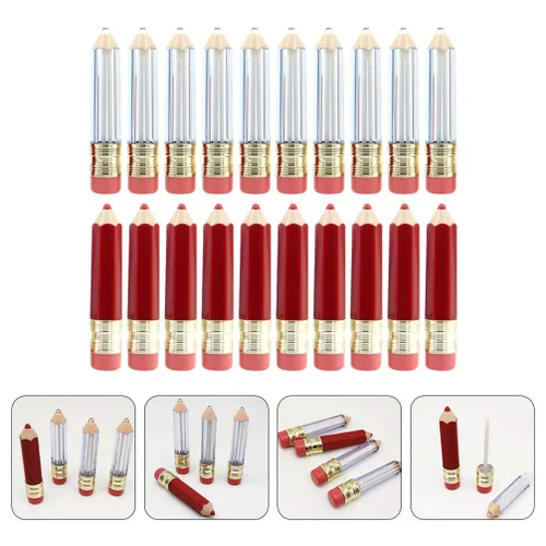 Miniatura 8 de DOITOOL 20 unidades de mini recipientes vacíos de brillo de labios reutilizables transparentes en forma de lápiz vacío para brillo de labios frascos