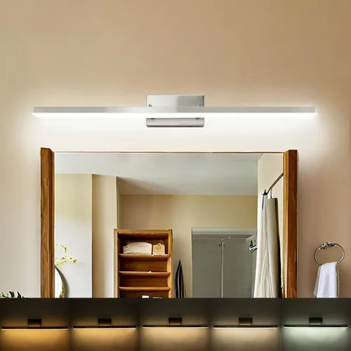 Miniatura 9 de Lámpara LED de tocador de baño de 36 pulgadas, níquel cepillado Dimmable 36W 3000K Warm White, Over Mirror Light Fixture, Modern Wall Sconce for