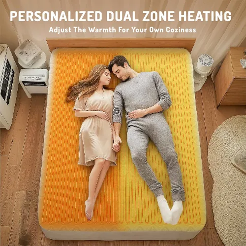 Miniatura 3 de Degrees of Comfort - Cubrecolchón térmico California King, calentador de cama eléctrico con dos controladores, 6 niveles de calefacción, apagado