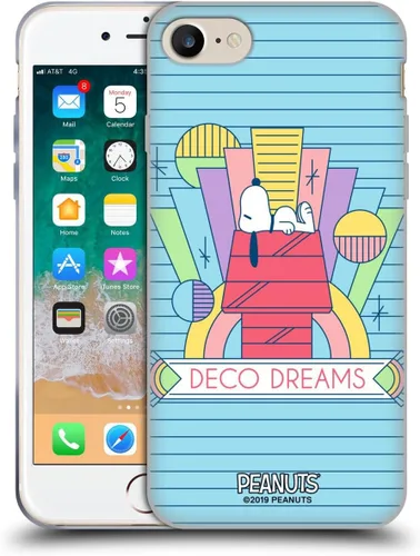 Miniatura 126 de Head Case Designs Snoopy Deco Dreams - Funda de gel suave con licencia oficial de Peanuts Blue Pattern compatible con Apple iPhone 7 Plus/iPhone 8
