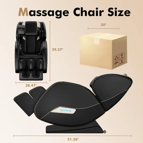 Miniatura 2 de 2026 Silla de Masaje de Cuerpo Completo, Sillón Reclinable de Gravedad Cero SL-Track Shiatsu con Escaneo Corporal, 6 Puntos de Rodillos Fijo, Bolsas