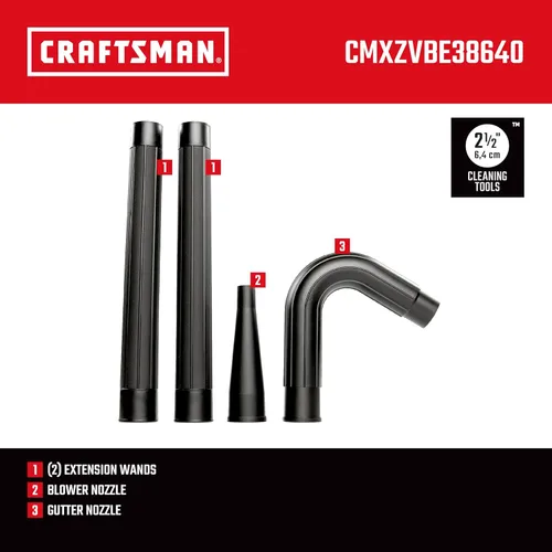 Miniatura 3 de CRAFTSMAN CMXZVBE38640 - Kit de accesorios de limpieza de canaletas en seco y húmedo de 2-1/2 pulgadas, accesorio de aspiradora de grado industrial