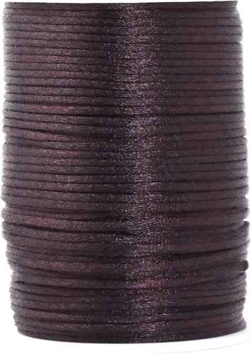 Miniatura 130 de Mandala Crafts Cordón de Satén de Nailon 2mm Cordón Rattail Champagne - 100 Yardas Cordón de Nailon Chino para Nudos Cordón de Seda Cola de Rata