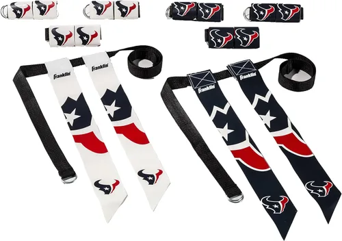 Miniatura 10 de Franklin Sports NFL - Conjuntos de fútbol con bandera del equipo de la NFL, cinturones + banderas, para niños + adultos, se adapta a cintura