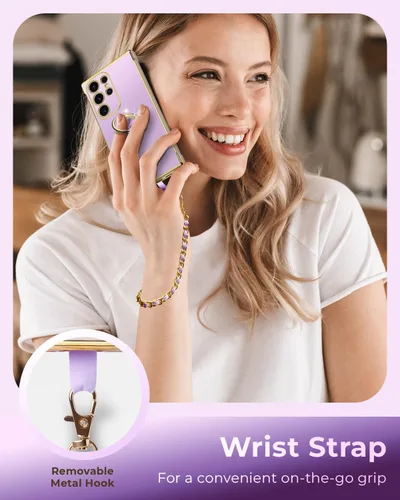 Miniatura 4 de Miss Arts Funda para Samsung Galaxy S22 Ultra con Soporte, Funda Galaxy S22 Ultra con Soporte de Anillo Kickstand, para Mujeres y Niñas, Bonita