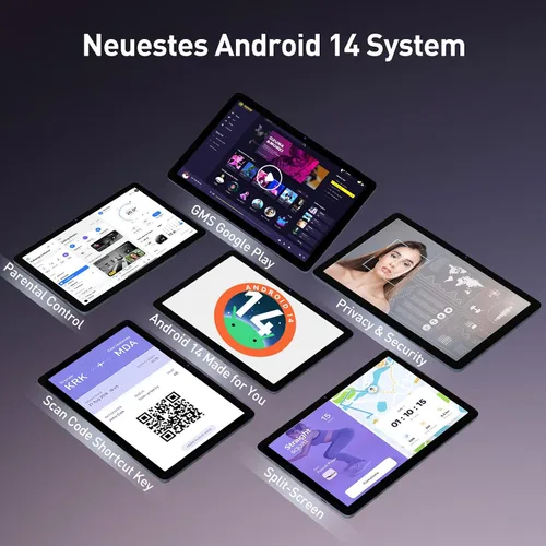 Miniatura 4 de DOMATON Tabletas, tableta Android de 10.1 pulgadas con 14 GB de RAM 128 GB ROM 1280 * 800 pantalla Incell, procesador octa-core batería de 7000 mAh
