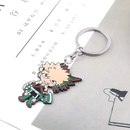 Miniatura 5 de MHA Bakugo Charm Keychain Necklace Set - Anime Characters Deku Todoroki Pendant Necklace - Christmas Cosplay Gifts for Kids Girls Teens Women Men