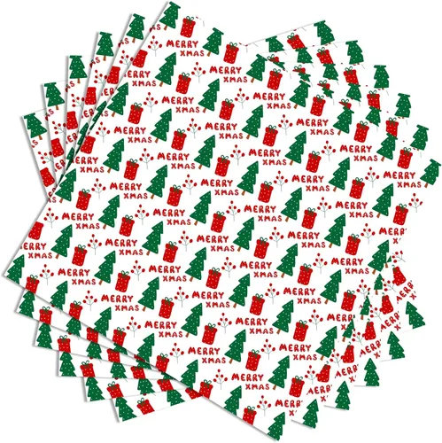 Ocmoiy 100 hojas de papel encerado de Navidad de 10 x 10 pulgadas, papel de regalo para sándwich, pergamino decorativo de colores para envolver