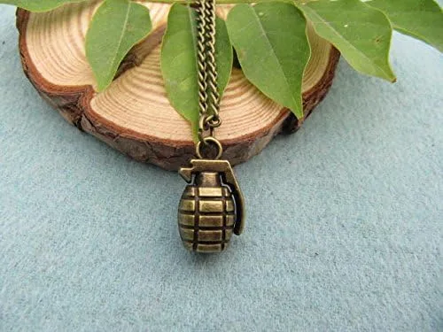 Miniatura 4 de Bomb Collar de bronce Granada de mano collar collar Ejército Warrior militar 10pcs