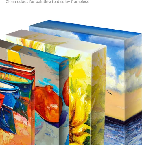 Miniatura 3 de Creative Mark The Edge - Lienzo de algodón de lujo estirado de 1-1/2 pulgadas de profundidad para pintar, 18x30 paquete de 3, peso de 14 oz.