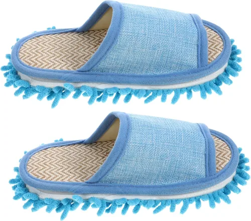 Zapatillas de limpieza de pisos de microfibra, zapatos lavables para limpiar el polvo, zapatos de trapeador desmontables para limpieza de pisos