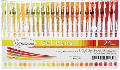 Miniatura 9 de Bolígrafos de gel azules OfficeGoods con recambios – Arte de colorear para adultos – Puntas medias de 0.8-1.0mm – Juego de bolígrafos de gel