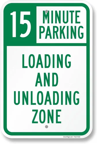 Miniatura 6 de SmartSign Letrero de "15 minutos de estacionamiento, carga y zona de descarga" Aluminio de 12 x 18 pulgadas
