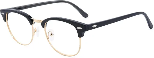 GUDVUE Lentes de luz azul, para computadora/juegos/TV/teléfonos para mujeres/hombres, antirreflejos/UV400/fatiga ocular, negro/dorado