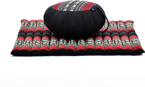 Miniatura 20 de Leewadee Juego de cojines de meditación: 1 almohada redonda de meditación Zafu y 1 alfombrilla de meditación Zabuton cuadrada enrollable, paquete