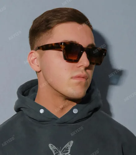 Miniatura 179 de AIEYEZO Gafas de sol cuadradas para mujeres y hombres, gafas de sol cuadradas con montura gruesa, estilo de diseñador simple