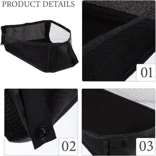 Miniatura 7 de MERRYHAPY Bolsa de almacenamiento inferior para cochecito, organizador de malla, universal, ligero, cesta de cochecito para pañales, juguetes