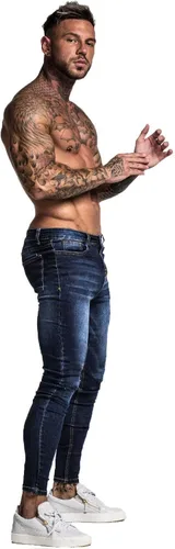 Miniatura 7 de Jeans Gingtto ajustados desgastados para hombre