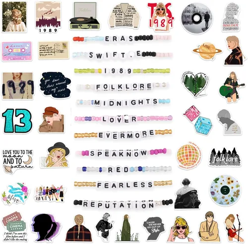 XUDAKAIXIN Taylor Friendship Bracelets Lover Fearless Anti Hero Folklore Speak Now 1989 Reputation Friendship Evermore Debut TS Bracelets 12 Pcs