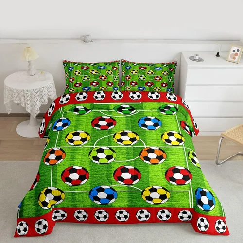 Miniatura 32 de Feelyou Juego de edredón de baloncesto para niñas y niños, juego de ropa de cama con juegos de pelota, decoración de habitación, regalo para amantes