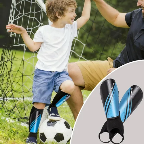 Miniatura 3 de newox - Espinilleras de fútbol para niños y jóvenes, protección de espinilleras para niños y niñas de 3 a 15 años, para niños y niñas Azul