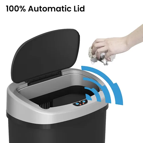 Miniatura 2 de iTouchless Cubo de basura de cocina con sensor de 13 galones con tapa y filtro de olor, cesta de basura automática duradera a prueba de abolladuras