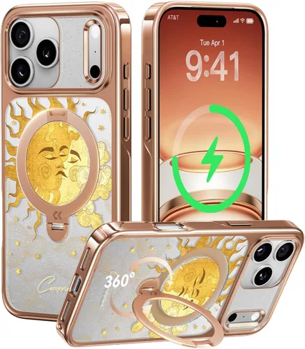 Miniatura 27 de CASEKOO Funda plateada brillante para iPhone 17 Pro con soporte magnético giratorio de 360 grados [compatible con MagSafe]