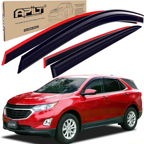 Protectores de lluvia de montaje exterior, viseras de ventana para Chevrolet (Chevy) Equinox 2018-2024, deflectores de ventilación de viento de