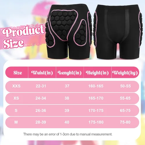Miniatura 2 de Lewtemi Juego de 3 protectores 3D acolchados para la cadera, pantalones cortos de EVA, rodilleras, coderas, protección de invierno, almohadillas