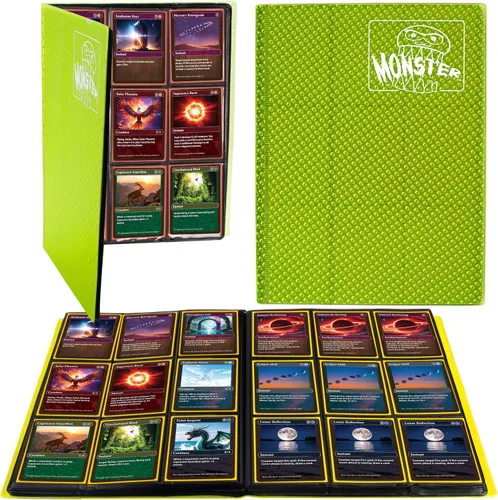 Miniatura 13 de Monster Binder - Álbum de tarjeta coleccionables, 9 bolsillos para tarjetas, retiene 360 de Yugioh, Magic, y Pokémon Páginas blancas Holofoil