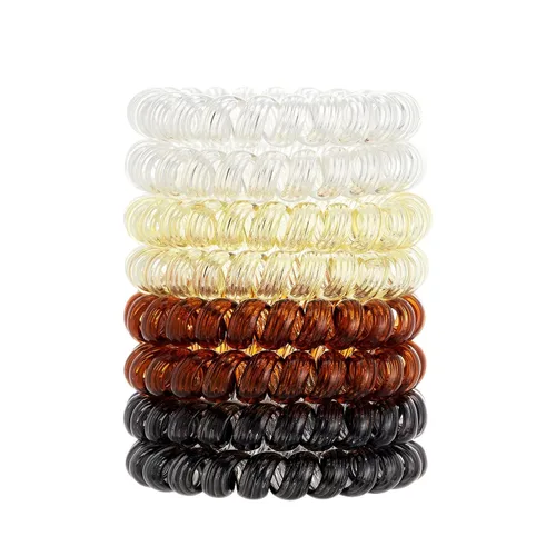 Miniatura 24 de Lazos para el cabello en espiral para soportes gruesos para cola de caballo (paño marino, 12 piezas) – sin arrugas para todo tipo de cabello Tela
