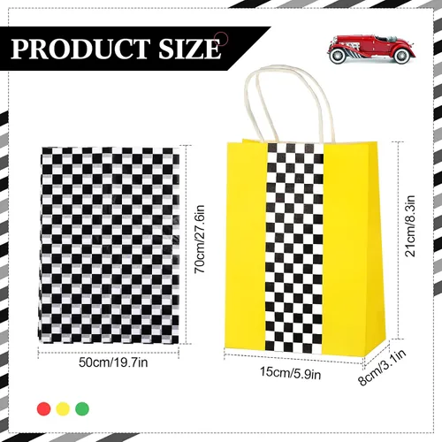 Miniatura 2 de Glenmal Paquete de 16 bolsas de regalo para autos de carreras con papel de seda a granel de 8.3 x 5.9 x 3.1 pulgadas, bolsas de recuerdo de fiesta