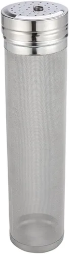 SHOWERORO Cartucho de filtro de cerveza de acero inoxidable de 12 pulgadas colador de malla para elaboración de vino casero y herramienta de