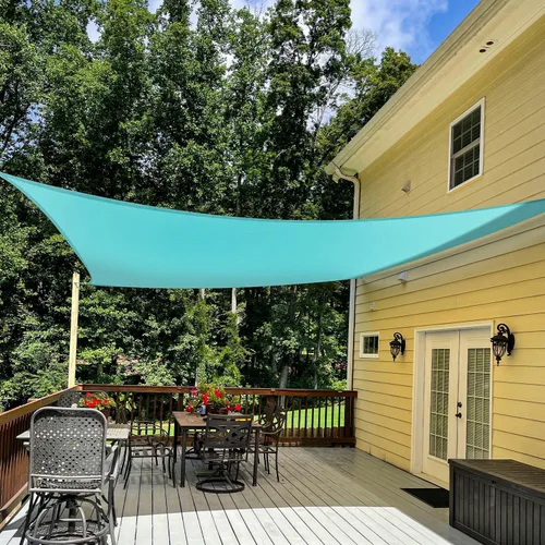 TANG Toldo tipo vela rectangular de 16' x 20', con bloqueo UV, para exteriores, toldo de sol para patio, tela para sombra cuadrada para porche,
