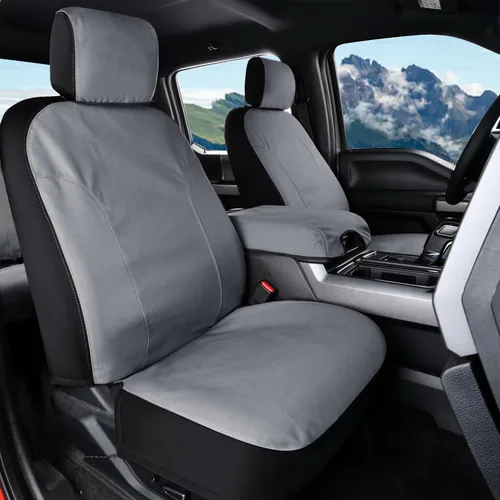 Miniatura 11 de Coverado Fundas de asiento delantero, protector de asiento de lona impermeable para cojines de asiento de automóvil para niños y perros, compatible